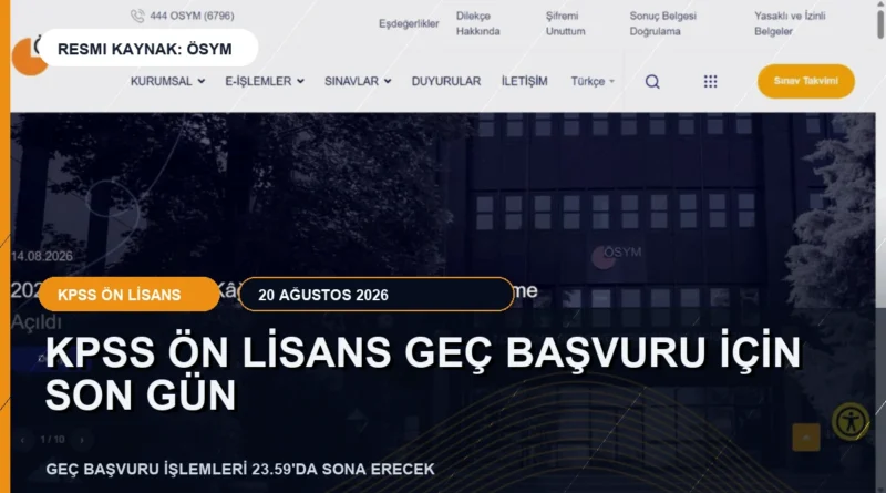 KPSS Ön Lisans geç başvuru son gün ÖSYM haber görseli